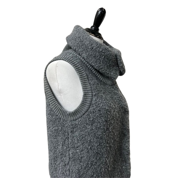 Gap Alpaca Wool Vest Snap Up Collar Boucle Look Medium - Picture 4 of 8